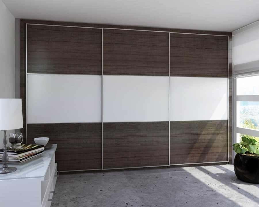 Armario Japonés Panel Gris Blanco 3 Puertas / distribución interior de armarios a medida