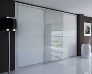 Armario Japonés Panel Blanco Vidrio Blanco 3 Puertas